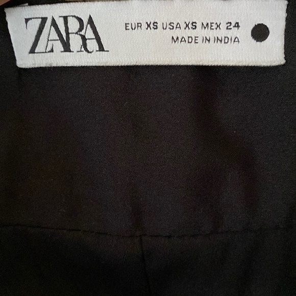 Zara Pleated Black Swiss Dot Sheer Mini Dress, Size X-Small - Picture 4 of 13